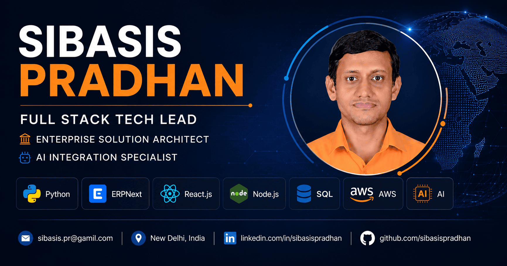 Sibasis Pradhan - Full Stack Tech Lead & Solution Architect